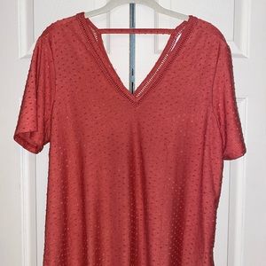 Size large Swiss dot v neck